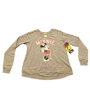 {Disney} Minnie mouse shoulder lace long sleeve shirt new with tags